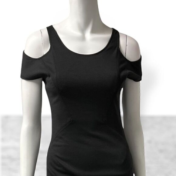 Zac Posen Cold Shoulder Black Mini Dress - Picture 3 of 7